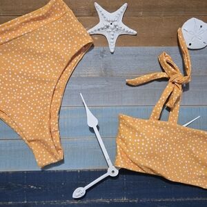 SHEIN Yellow Polka Dot Bikini Set